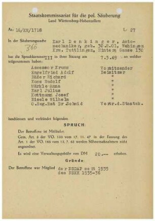 Denkinger, Karl