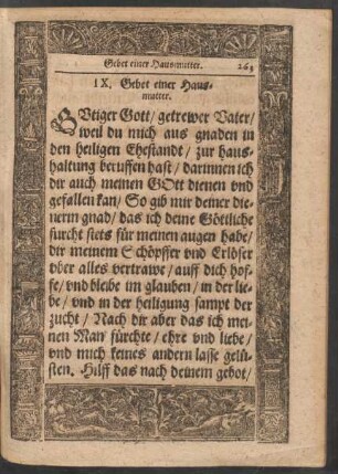 IX. Gebet einer Hausmutter.