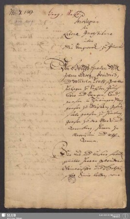 Privilegium seu Literae Investiturae über Das Bergwerck zu Ilmenau - XVII 149 4. : Weimar zur Wilhelmsburg den 18ten Augusti 1684
