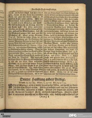 Dritter Handlung andere Predigt (Die sechste Paßions-Predigt).
