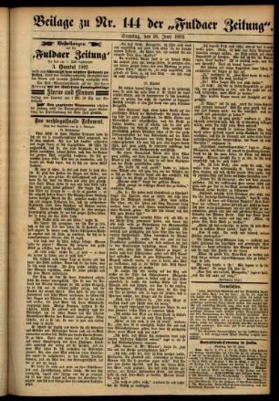 Zweite Ausgabe vom Sonntag, den 26. Juni 1892.