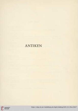 Antiken (Nr. 113-148)