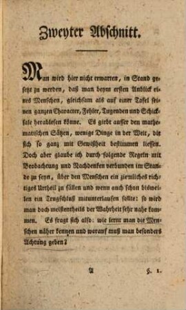 Menschenkenntniß, 1