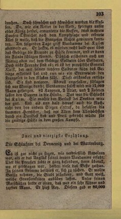 Zwei und vierzigste Erzählung. Die Schlachten bei Dennewitz und bei Wartenburg