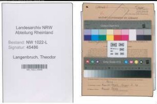 Entnazifizierung Theodor Langenbruch , geb. 19.03.1913 (Verwaltungsangestellter)