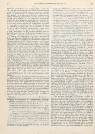 475-477 [Rezension] Cohrs, Ferdinand (Hrsg.), Zeitschrift der Gesellschaft für niedersächsische Kirchengeschichte. 9. Jahrg