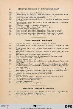 Blauw Delftsch Aardewerk (Nr. 355-373)