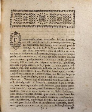 Procancellarius D. Ioannes Florens Rivinus ... solemnia doctoralia candidati clarissimi Ioannis Gottfridi Toepferi ... ipsis Calend. Mart. MDCCXXXXII. celebranda indicit : [praefatus de fideicommissis]
