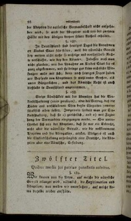 Zwölfter Titel. Quibus modis jus patriae potestatis solvitur.
