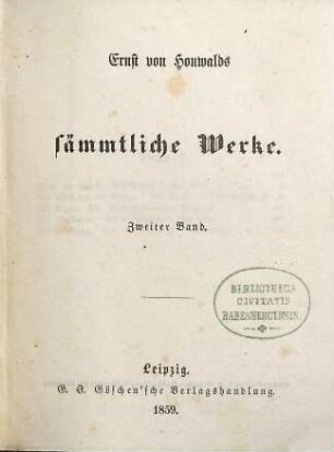 Ernst von Houwalds sämmtliche Werke, 2