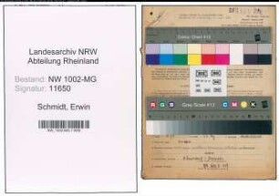 Entnazifizierung Erwin Schmidt , geb. 21.01.1912 (Lackierer)