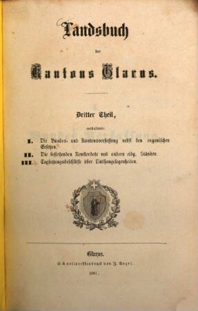 Landsbuch des Kantons Glarus. 3