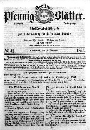 No. 51, Sonnabend, den 15. December