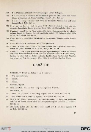 Gemälde (Nr. 740-914)