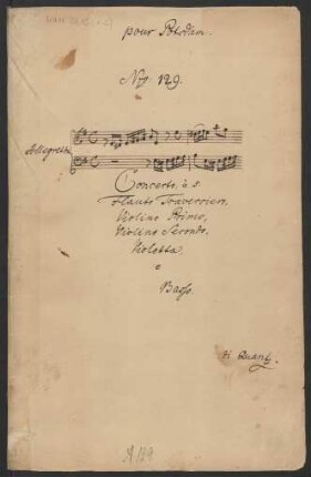 Konzerte; fl, strings, bc; e-Moll; QV 5:117