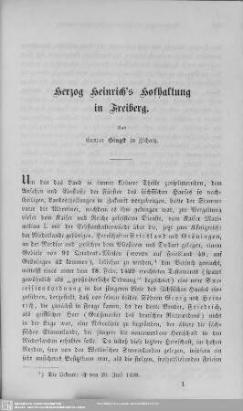 Herzog Heinrich's Hofhaltung in Freiberg