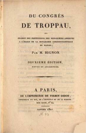 Du congrès de Troppau