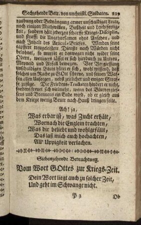 Siebenzehende Betrachtung. Vom Wort Gottes zur Kriegs-Zeit.