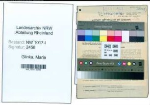 Entnazifizierung Maria Glinka , geb. 09.11.1916 (Aerztin)