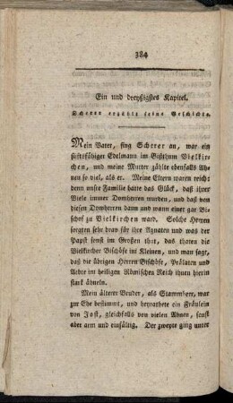 Ein und dreyßigstes Kapitel. Scherer erzählt seine Geschichte.