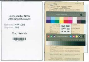 Entnazifizierung Heinrich Cox , geb. 08.01.1899 ()