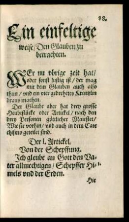 Ein einfeltige weise/ Den Glauben zu betrachten.