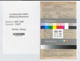 Entnazifizierung Georg Scholz, geb. 09.05.1904 (Angest.)