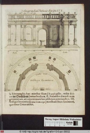 Entwurf für eine Reiterstatue von Herzog August d.J.: Ichnographia Porticus Augusti