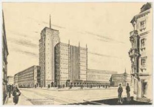 Rathaus, Bochum: Perspektivische Ansicht Ideenskizze