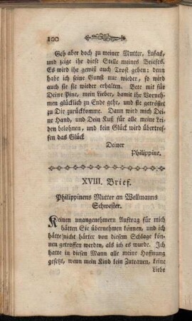 XVIII. Brief. Philippinens Mutter an Wellmanns Schwester