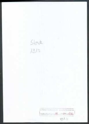 Storck, W[illy] [Friedrich], Karlsruhe, an Wichert