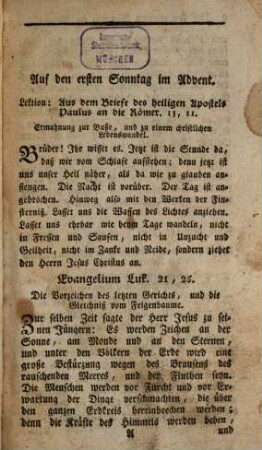 Die heiligen Evangelien und Episteln auf alle Sonn- und Festtage des Jahres, wie auch auf alle Tage des Fastens