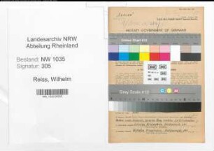 Entnazifizierung Wilhelm Reiss , geb. 06.05.1908 (Markenmeister)