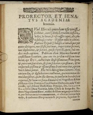 Prorector Et Senatus Academiae Ienensis.