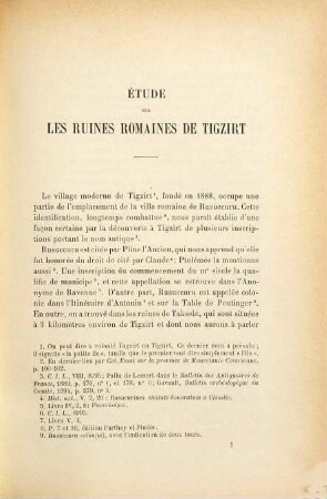 Etude sur les ruines romaines de Tigzirt
