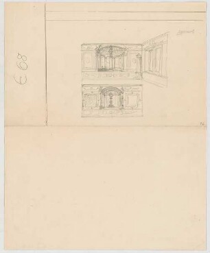 Thiersch, August ; München, Schwanthalerstr. 88; Wohnhaus Niedermeier - Innenraum (Teilansichten)