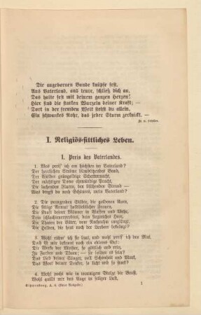 I. Religiös-sittliches Leben