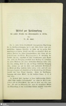 Mittel zur Bekämpfung des großen Elendes des Sklavenhandels in Afrika