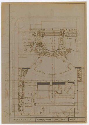 Schauspielhaus, Wuppertal: Grundriss Eingangsgeschoss 1:400