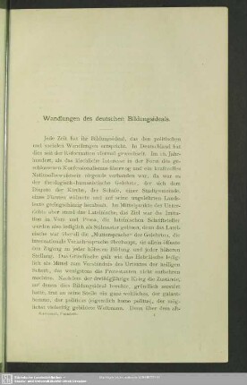 Wandlungen des deutschen Bildungsideals