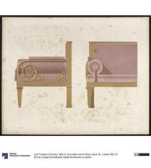 Tafel 12: Ansichten eines Sofas