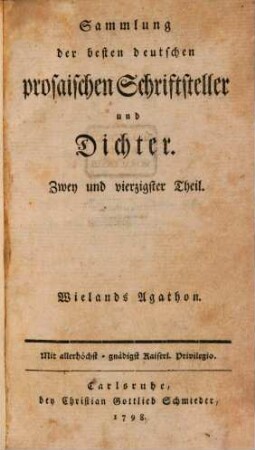 Geschichte des Agathon, 1