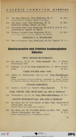 Hamburgensien und Arbeiten hamburgischer Künstler (Nr. 516-771)