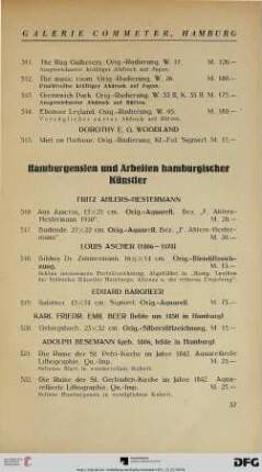 Hamburgensien und Arbeiten hamburgischer Künstler (Nr. 516-771)