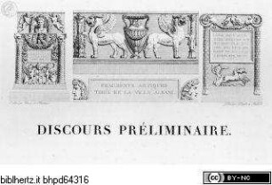 Choix des plus célèbres maisons de plaisance de Rome et de ses environs, Illustration Seite 1: Fragments antiques tirés de La Villa Albani