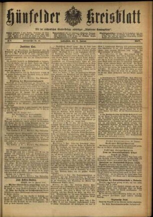 Ausgabe vom Samstag, den 13. Januar 1917.