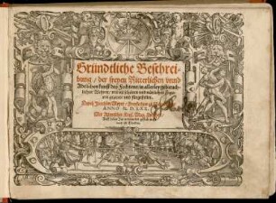 Gründtliche Beschreibung der freyen Ritterlichen unnd Adelichen kunst des Fechtens, in allerley gebreuchlichen Wehren, mit vil schönen und nützlichen Figuren gezieret und fürgestellet