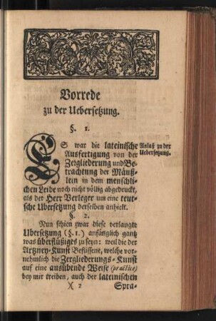Vorde zu der Uebersetzung