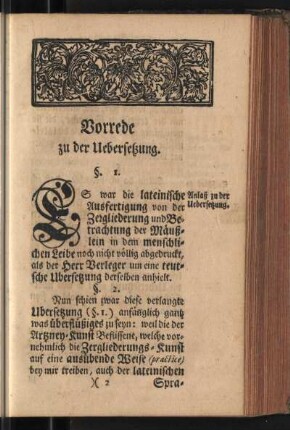 Vorde zu der Uebersetzung