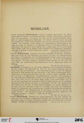 Mobiliar (Nr. 1-54)